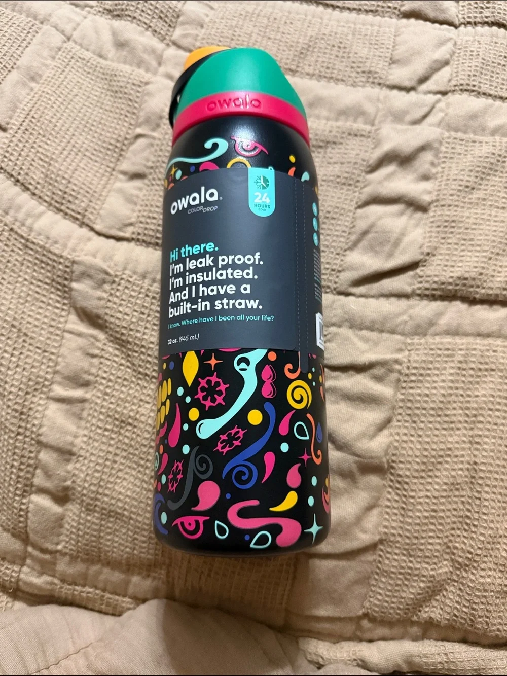 Contigo FreeSip Spout Black Multicolor Water Bottle - Picture 2 of 5